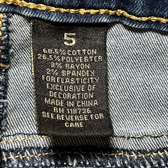 Soundgirl Women’s Distressed Shredded Blue Jeans Junior Size 5 - Picture 4 of 5